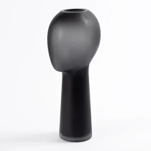 Mask Handmade Vase, Black - 18x40 cm