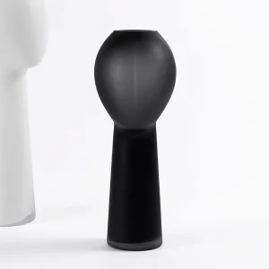 Mask Handmade Vase, Black - 18x40 cm