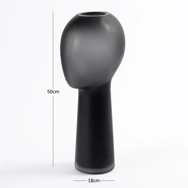 Mask Handmade Vase, Black - 18x40 cm
