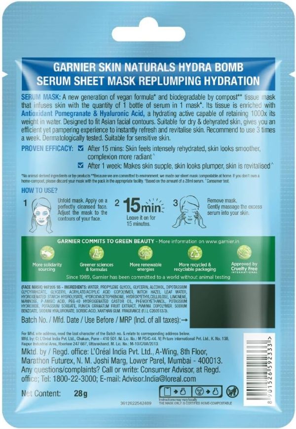 Garnier Skin Naturals Face Serum Sheet Mask