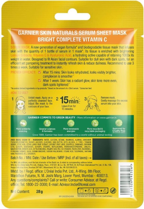 Garnier Skin Naturals Face Serum Sheet Mask