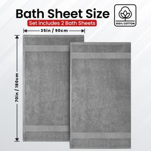 Infinitee Xclusives Grey Jumbo Bath Sheets - Pack of 2