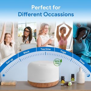ASAKUKI 500ml Premium, Essential Oil Diffuser with Remote Control