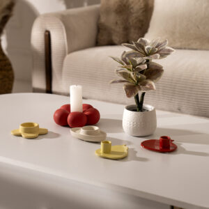 Quinn ceramic flower candle holder 14*14*5 cm