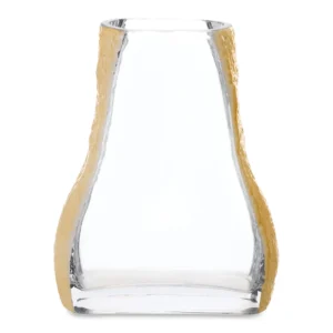 Rive Glass Vase, Clear & Gold