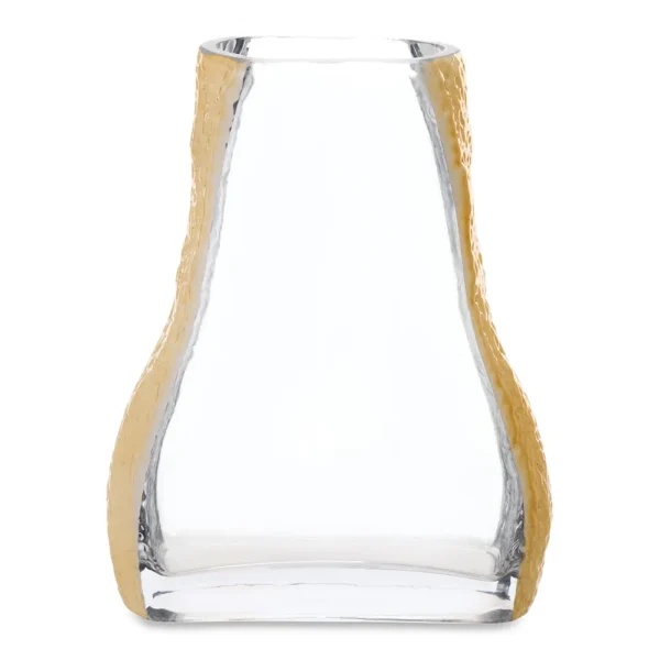 Rive Glass Vase, Clear & Gold