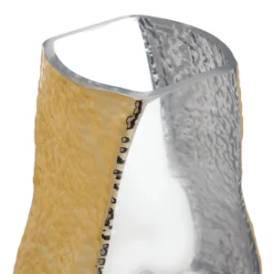 Rive Glass Vase, Clear & Gold