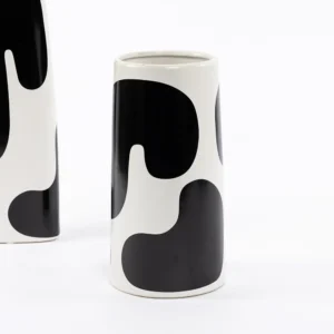 Ink Ceramic Vase Black and White