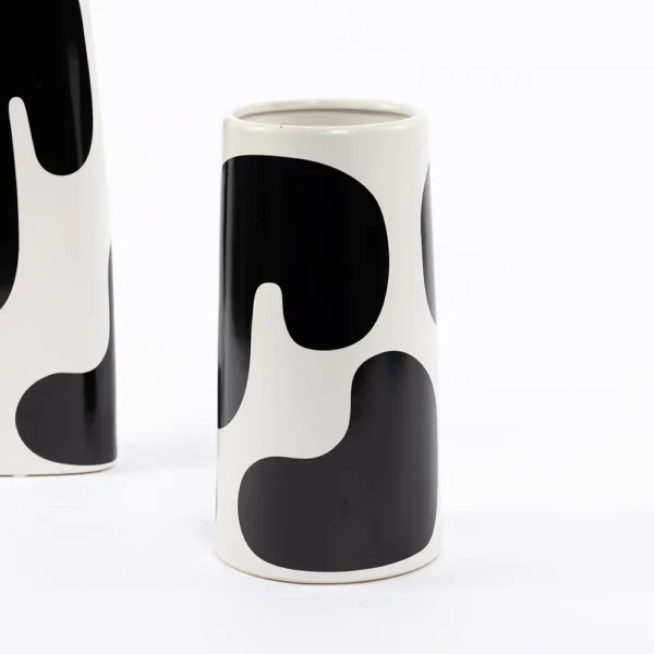 Ink Ceramic Vase Black and White
