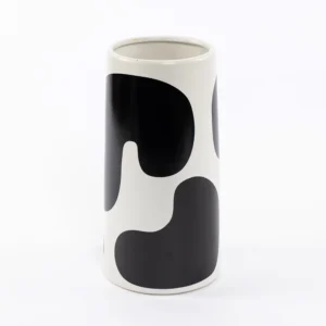 Ink Ceramic Vase Black and White