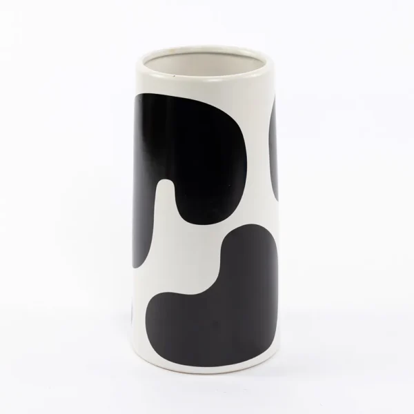 Ink Ceramic Vase Black and White
