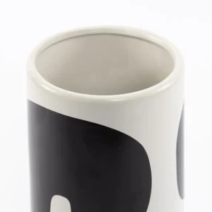 Ink Ceramic Vase Black and White