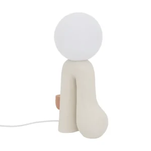 Rabaque polyresin terracotta beige USB table lamp 15.5x7x30cm