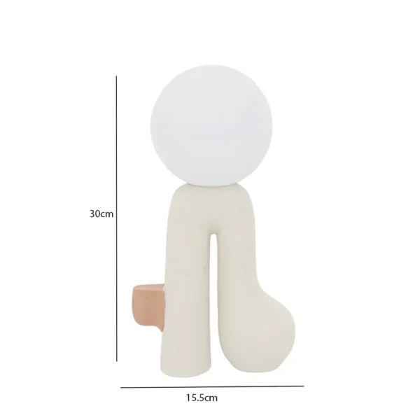 Rabaque polyresin terracotta beige USB table lamp 15.5x7x30cm