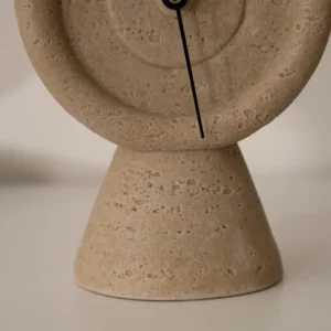 Rabaque travertine table clock 15×9.5×21.5cm