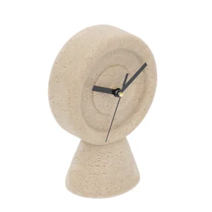 Rabaque travertine table clock 15×9.5×21.5cm