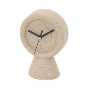 Rabaque travertine table clock 15×9.5×21.5cm