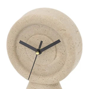 Rabaque travertine table clock 15×9.5×21.5cm
