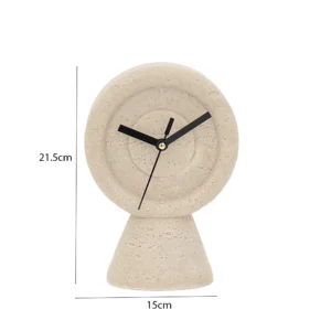 Rabaque travertine table clock 15×9.5×21.5cm
