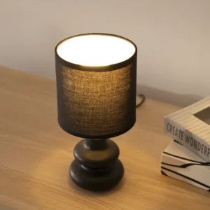 Tria set of 2 ceramic table lamp black