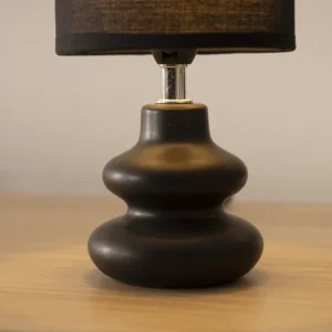 Tria set of 2 ceramic table lamp black