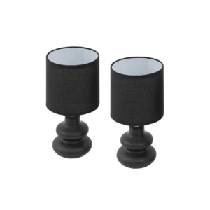 Tria set of 2 ceramic table lamp black