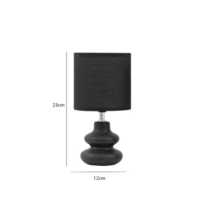 Tria set of 2 ceramic table lamp black
