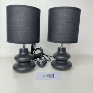 Tria set of 2 ceramic table lamp black