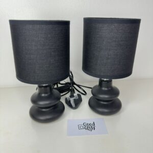 Tria set of 2 ceramic table lamp black