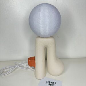 Rabaque polyresin terracotta beige USB table lamp 15.5x7x30cm