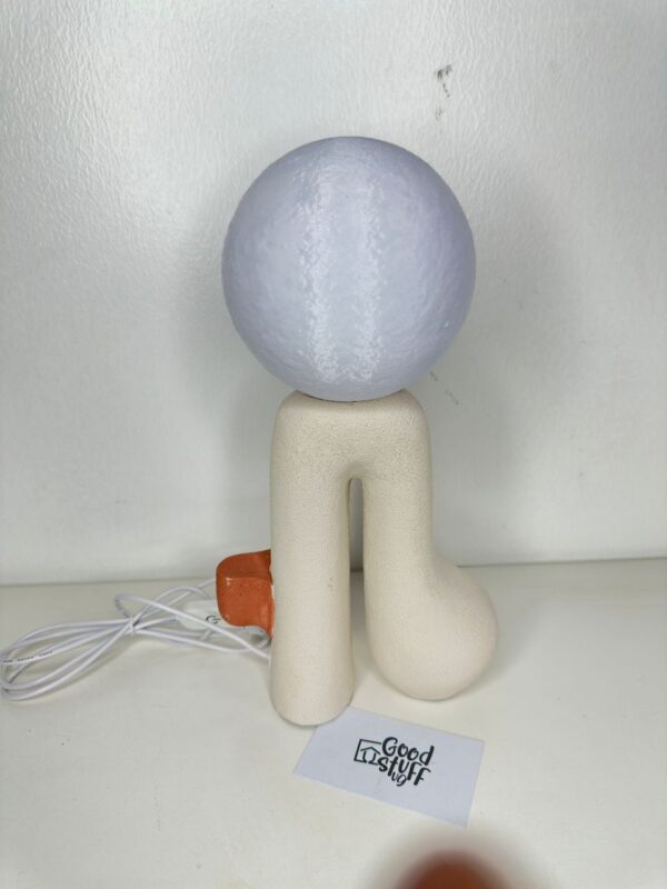 Rabaque polyresin terracotta beige USB table lamp 15.5x7x30cm