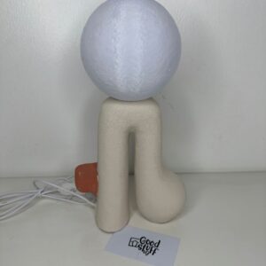 Rabaque polyresin terracotta beige USB table lamp 15.5x7x30cm