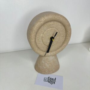 Rabaque travertine table clock 15×9.5×21.5cm