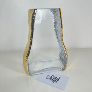 Rive Glass Vase, Clear & Gold
