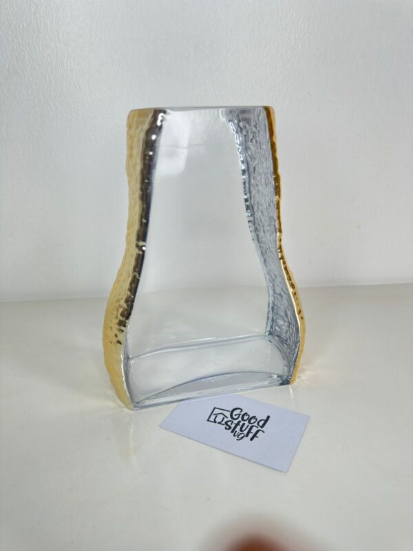 Rive Glass Vase, Clear & Gold
